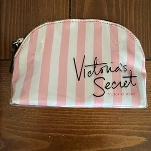 Victoria’s Secret small makeup bag like new pink stripe
